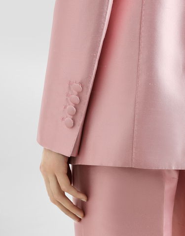 Jakke Dolce & Gabbana Dolce & Gabbana Women's Single-Breasted Silk Shantung Jacket Lyserød | F29QGTFU1JKF1452, 2
