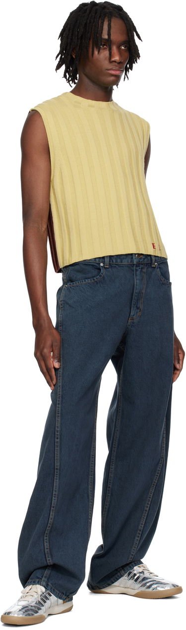 Sweater Eckhaus Latta Eckhaus Latta Knitted Cropped Vest Gul | 8025-EL-PS25-DO - DOMINO, 3