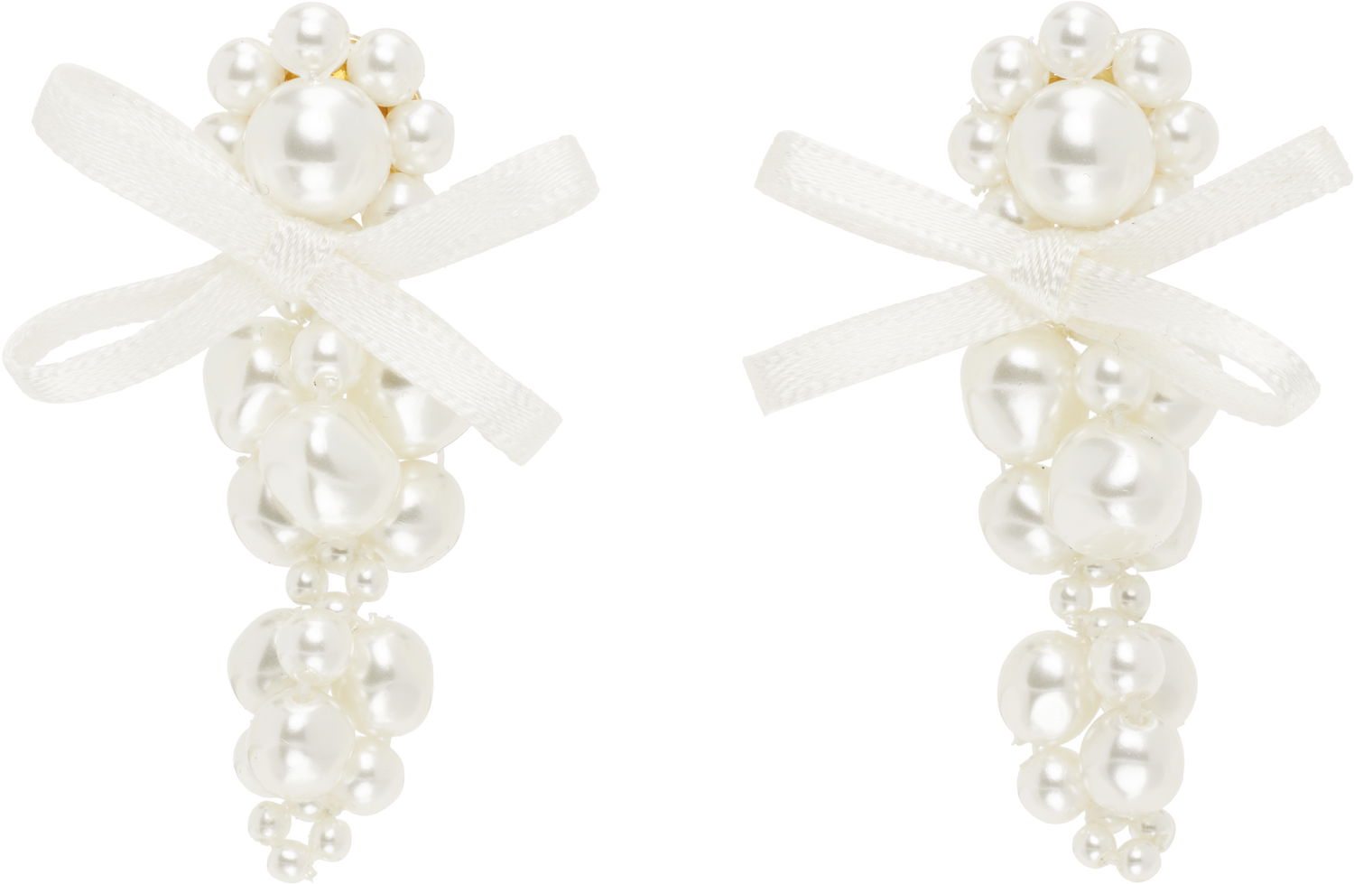 Øreringe Simone Rocha Simone Rocha Petite Bow Cluster Earrings Hvid | ERG545 0904, 0