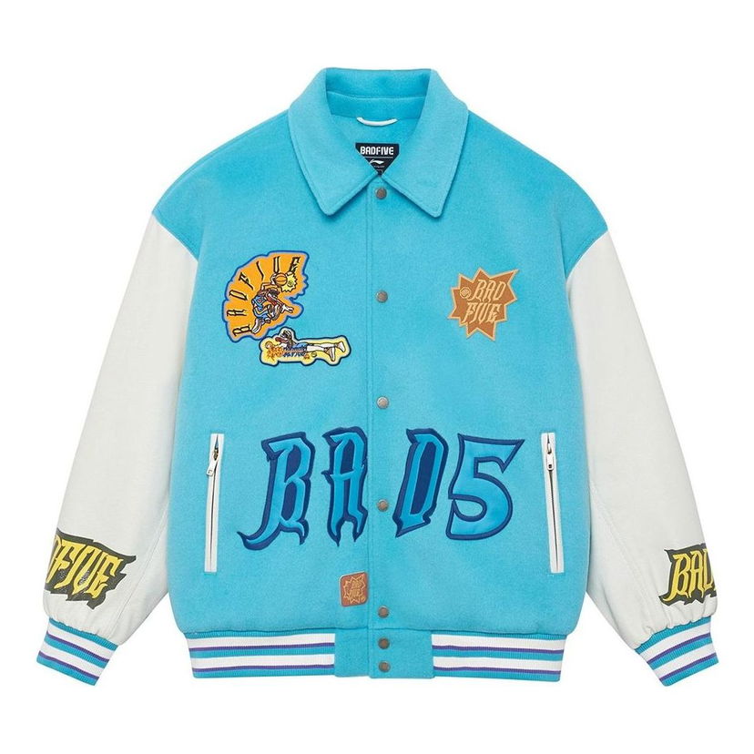 Bomberjakke Li-Ning BadFive Graphic Baseball Jacket Blå | AJPS001-2