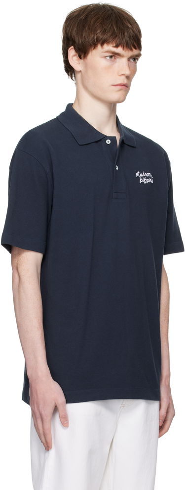 Polo skjorte MAISON KITSUNÉ Handwriting Comfort Polo Mørkeblå | MM00201KP0001, 1