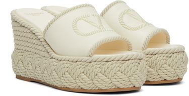 Sneakers og sko Valentino Valentino Garavani VLogo Torchon Wedge Slide Sandals Beige | 6W2S0KC5YWI, 3