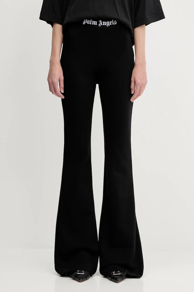 Leggings Palm Angels Palm Angels Classic Logo Tape Flare Pants Sort | PWCH017C99FLE0011010