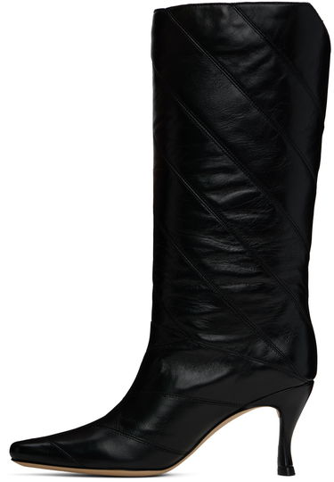 Tøj BY FAR BY FAR Steph Creased Leather Boots Sort | MWFBO061LL002BK001PL, 2