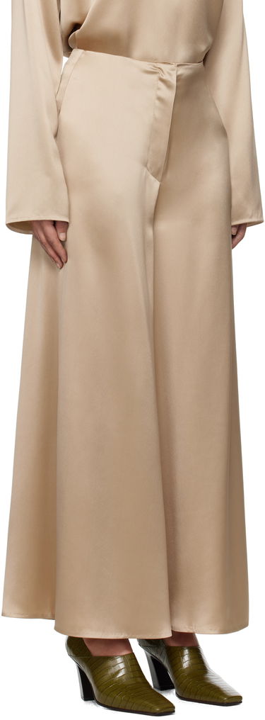 Bukser Nanushka Nanushka Zaniah Satin Wide-Leg Trousers Beige | NW25RSPA02872, 1