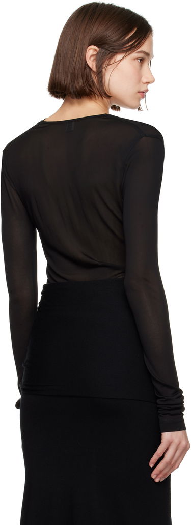 Krop TOTEME TOTEME Draped V-Neck Top Sort | 244-WRT0401-FB0266, 2