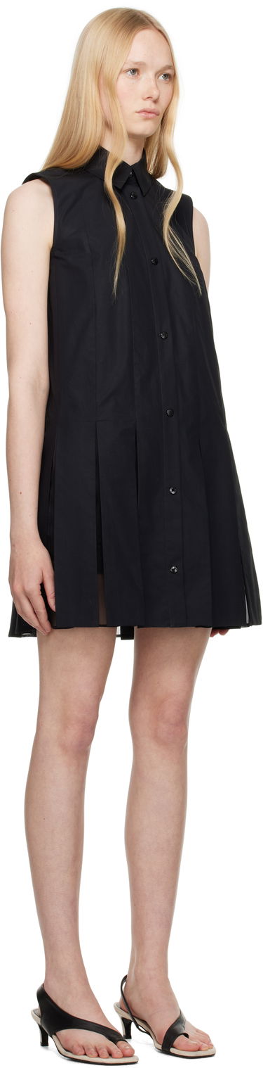 Kjole Moncler Moncler Cotton & Silk Pleated Shirt Dress Sort | K10932G00011597LQ, 1