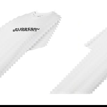T-shirt Burberry Logo Print Oversized T-Shirt Hvid | 8055309, 1