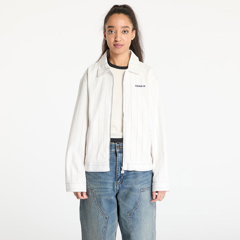 Jakke adidas Originals Pinstripe Harrington Jacket Hvid | JJ3476