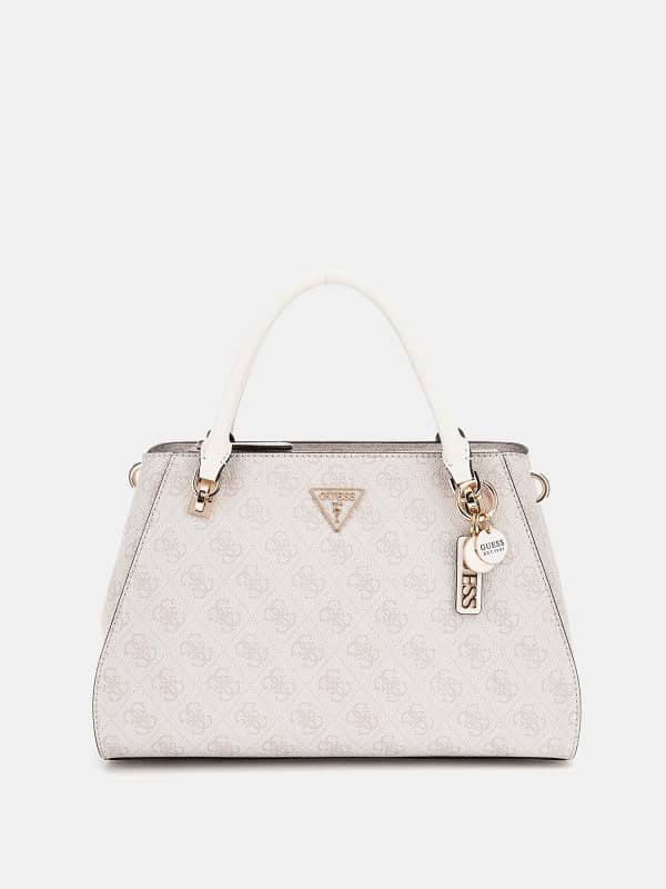 Håndtaske GUESS Noelle 4G Logo Satchel Hvid | HWBD7879070