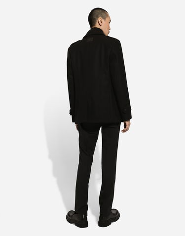 Frakker Dolce & Gabbana Dolce & Gabbana Double-breasted Wool-blend Pea Coat Sort | G046UTHUMT8N0000, 2