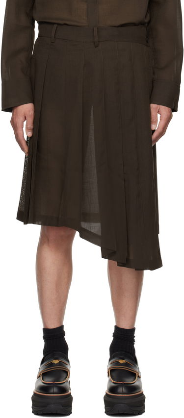 Nederdel Feng Chen Wang Feng Chen Wang Pleated Asymmetrical Skirt Brun | FUS19SK01K, 0
