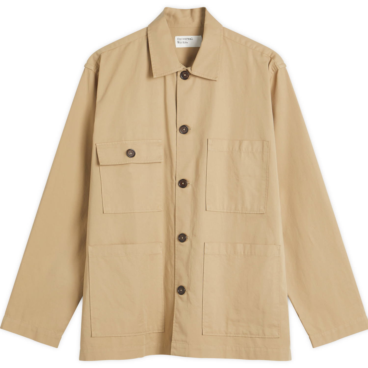 Skjorte Universal Works Universal Works Military Shirting Dockside Overshirt, Size Large Beige | P32051-SND, 1