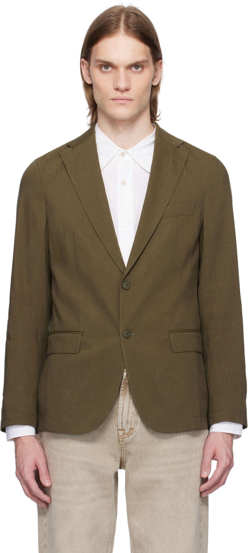 Jakke BOSS BOSS Slim-Fit Suit Blazer Grøn | 50540685