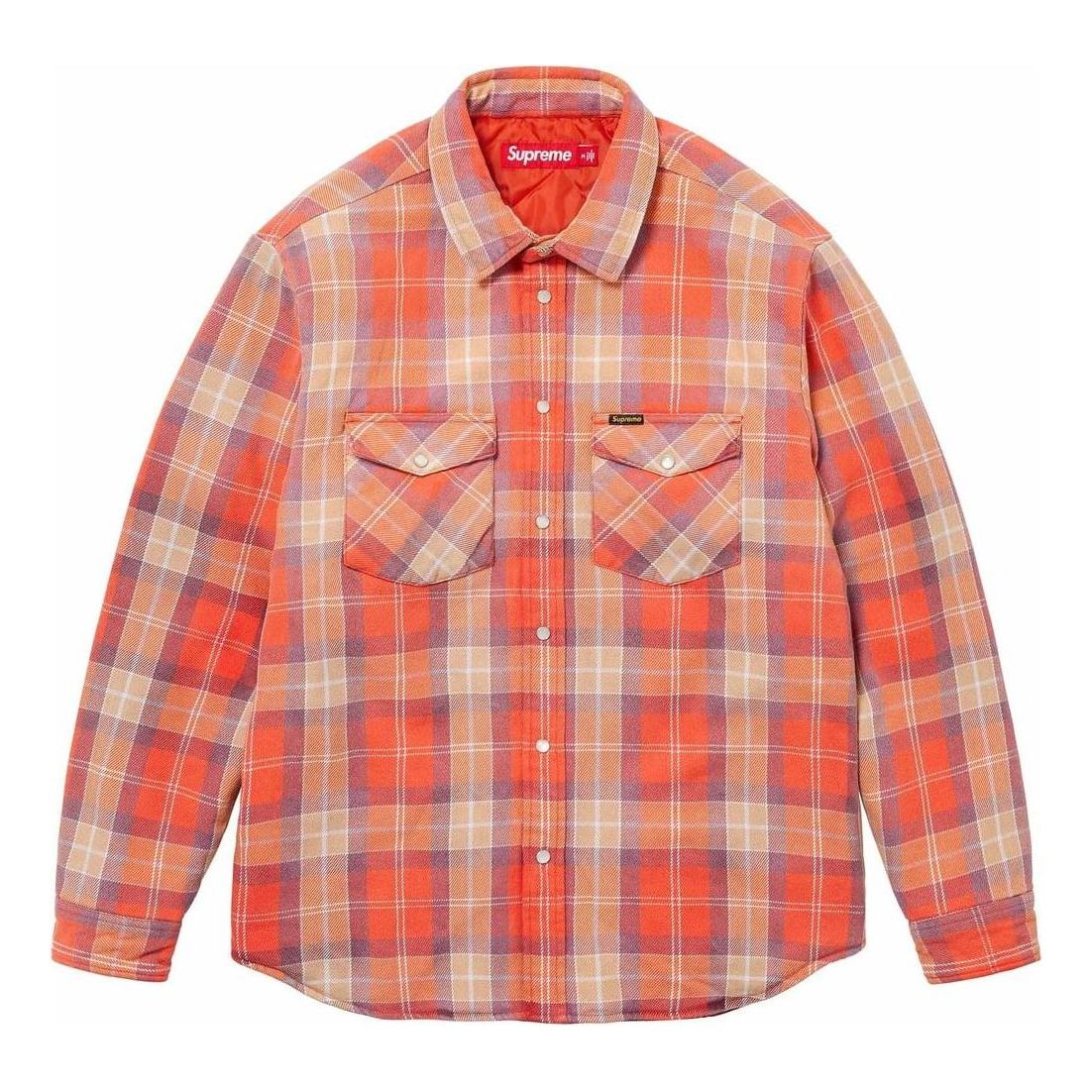 Skjorte Supreme Quilted Flannel Shirt Orange | SUP-SS24-034, 0