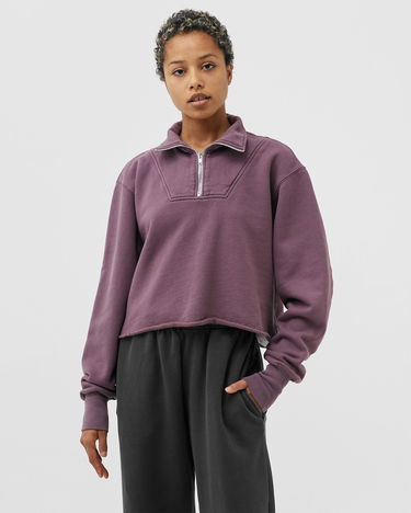 Sweatshirt LES TIEN Les Tien Crop Half Zip Pullover, Size M Lilla | W-CF-1051, 1