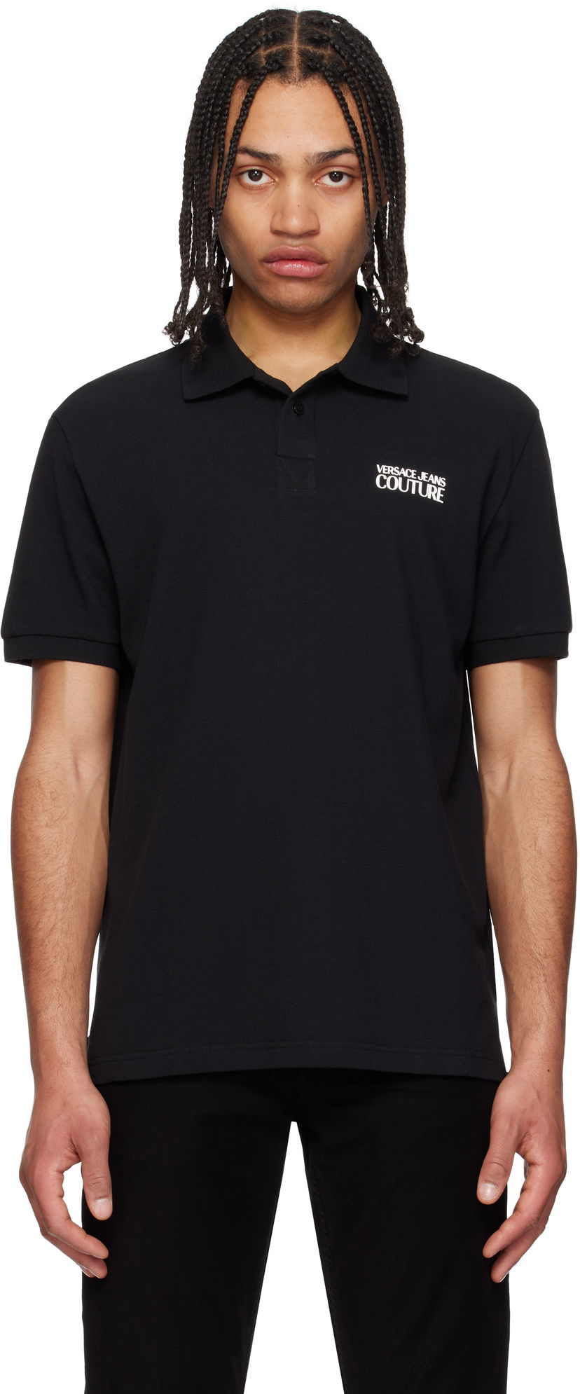 Polo skjorte Versace Versace Jeans Couture Logo Polo Sort | E78GAG623_EJ0003