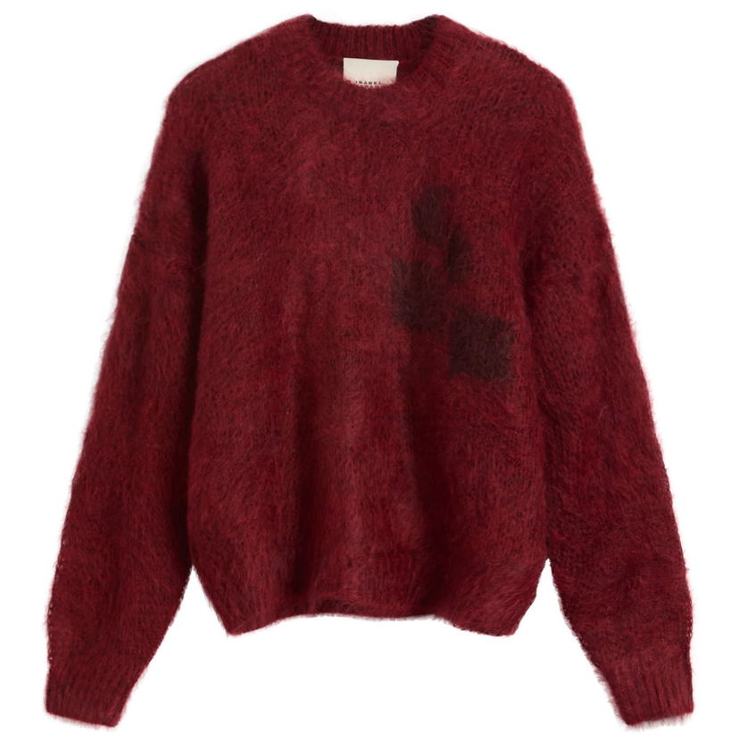Sweater ISABEL MARANT Isabel Marant Mirella Fluffy Logo Knit, Size X-Small Bourgogne | 25HPU0803FA-C4L05I-70DD
