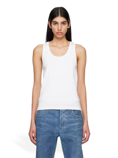 Tanktop Bottega Veneta Scoop Tank Top Hvid | 715043 V2I50