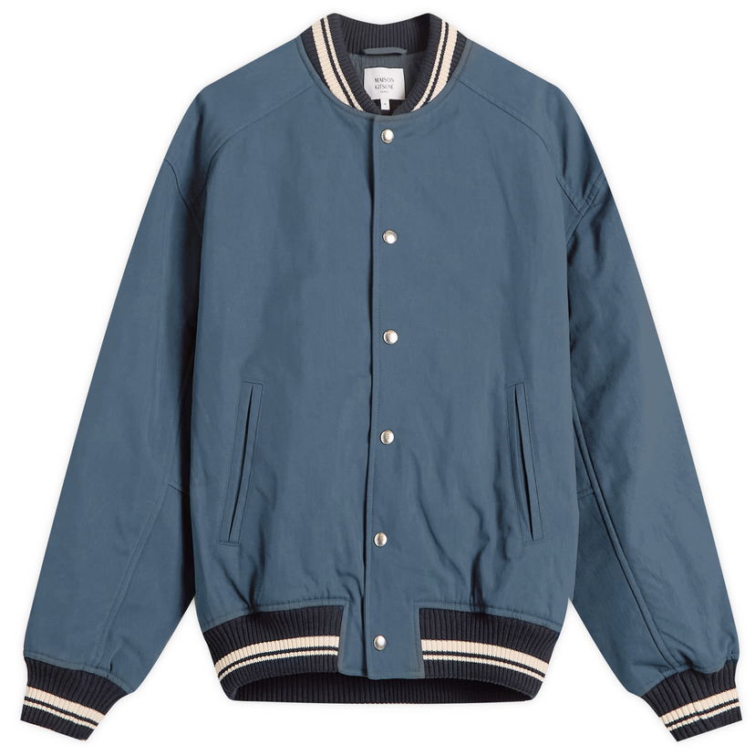 Bomberjakke MAISON KITSUNÉ Maison Kitsuné Teddy Jacket Blå | OM02116WQ4048-P492