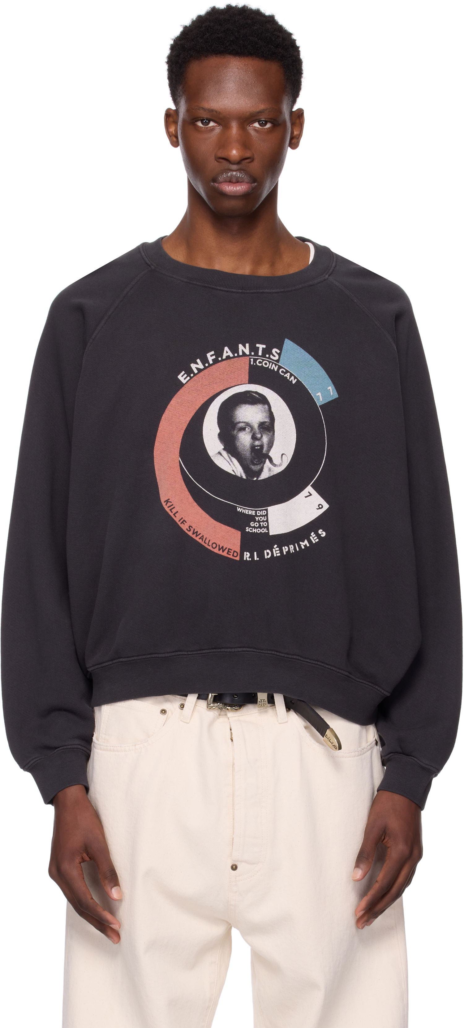 Sweatshirt Enfants Riches Déprimés Enfants Riches Déprimés Snake Boy Raglan Sweatshirt Sort | 020-470, 0