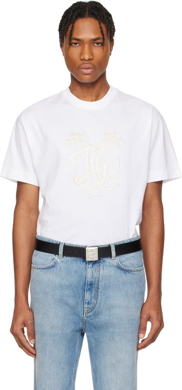 T-shirt Givenchy Givenchy 'HG' Embroidered T-Shirt Hvid | BM71MG3YQA100, 0