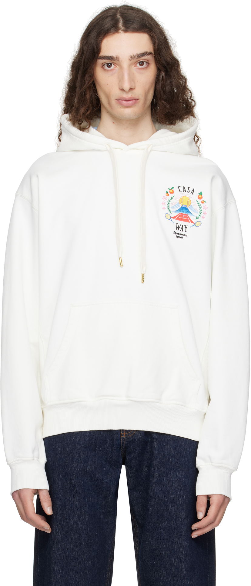 Sweatshirt Casablanca Casablanca 'Casa Way' Mountain Hoodie Hvid | MPF25-JTP-292-01