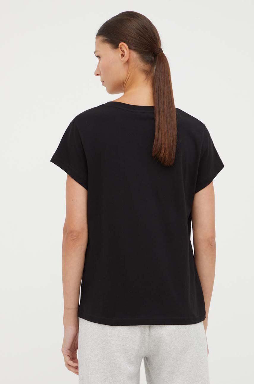 T-shirt Samsoe Samsoe Samsoe Samsoe SOLLY V-Neck T-Shirt Sort | F00012028, 1