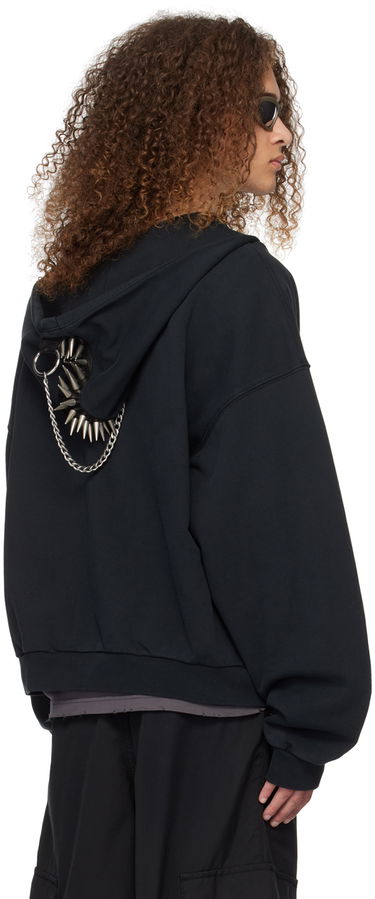 Sweatshirt We11done We11done Oversized Zip-Up Hoodie Sort | WD-TJ0-24-813-U-BK, 2