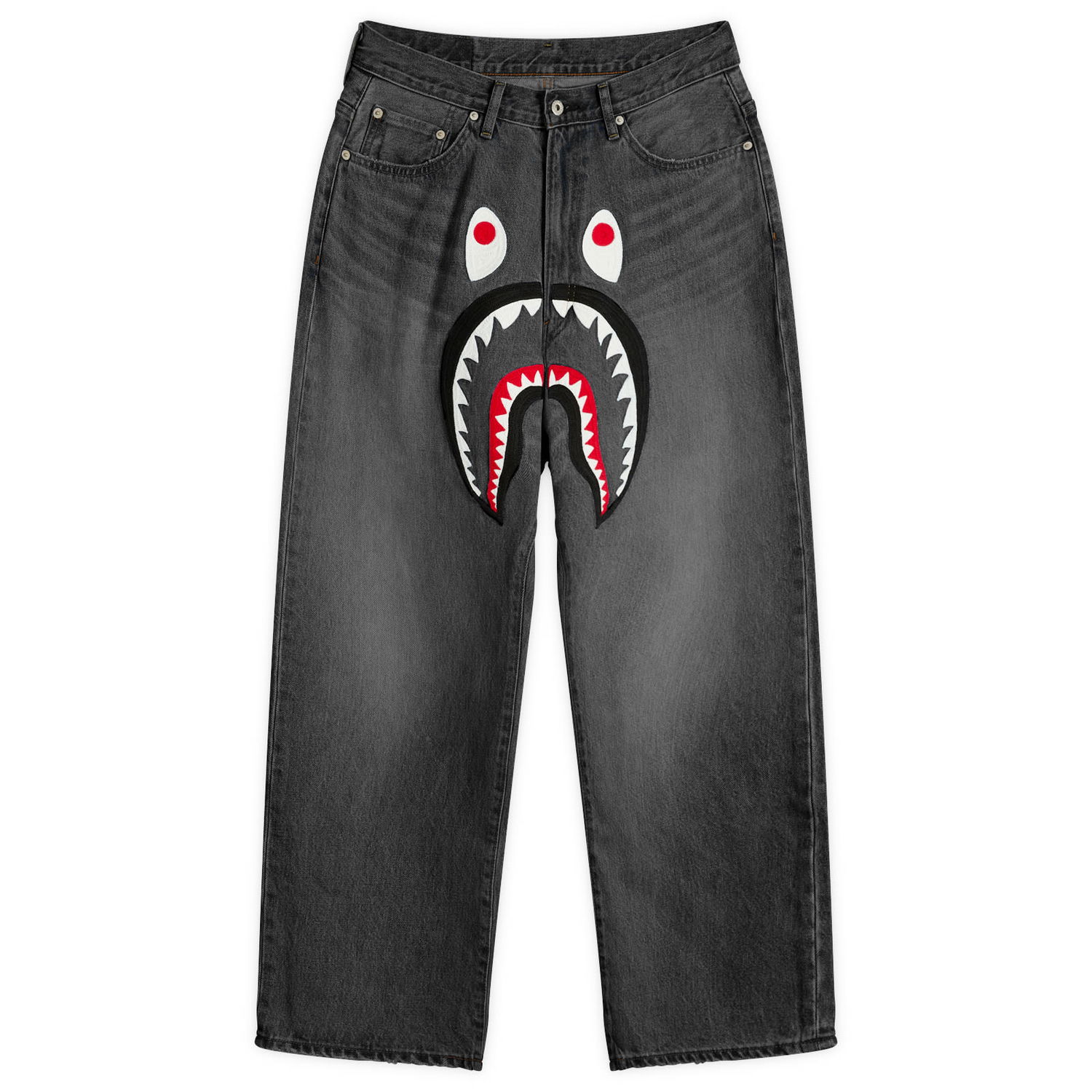 Jeans BAPE Shark Loose Fit 13oz Jeans, Size Small Sort | 001DPL801006M-BLK, 0