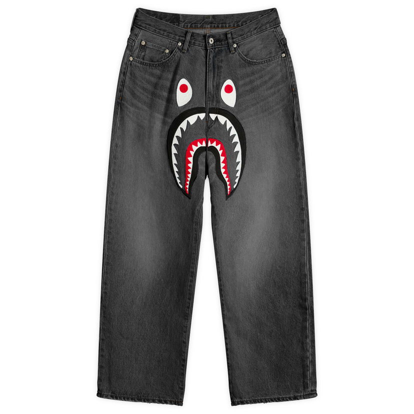 Jeans BAPE Shark Loose Fit 13oz Jeans, Size Small Sort | 001DPL801006M-BLK