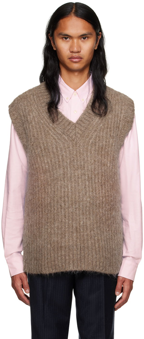 Sweater AMI Chunky Vest Beige | UKS713.KN0029, 0