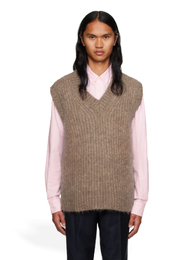 Sweater AMI Chunky Vest Beige | UKS713.KN0029