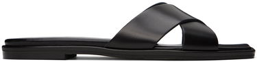 Tilbehør Aeyde Aeyde Sonia Leather Crisscross Slide Sandals Sort | A11-FS-BRNS08FL62-SS24-800-001, 0