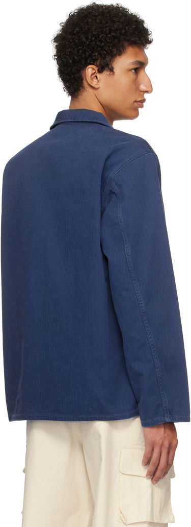 Skjorte Nudie Jeans Buddy Herringbone Chore Jacket Blå | 160881, 2