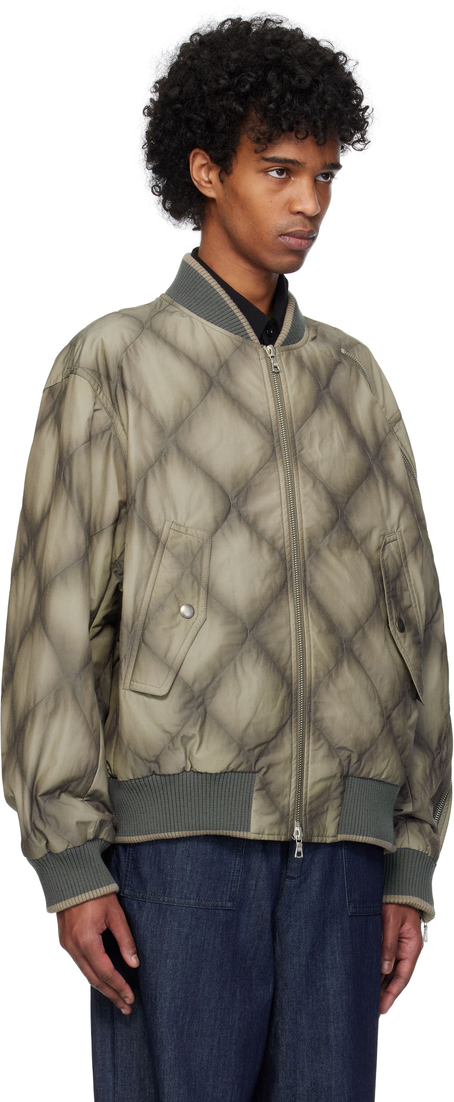 Bomberjakke Dries Van Noten Dries Van Noten Duck Canvas Bomber Jacket Grøn | 251-020537-1026, 1