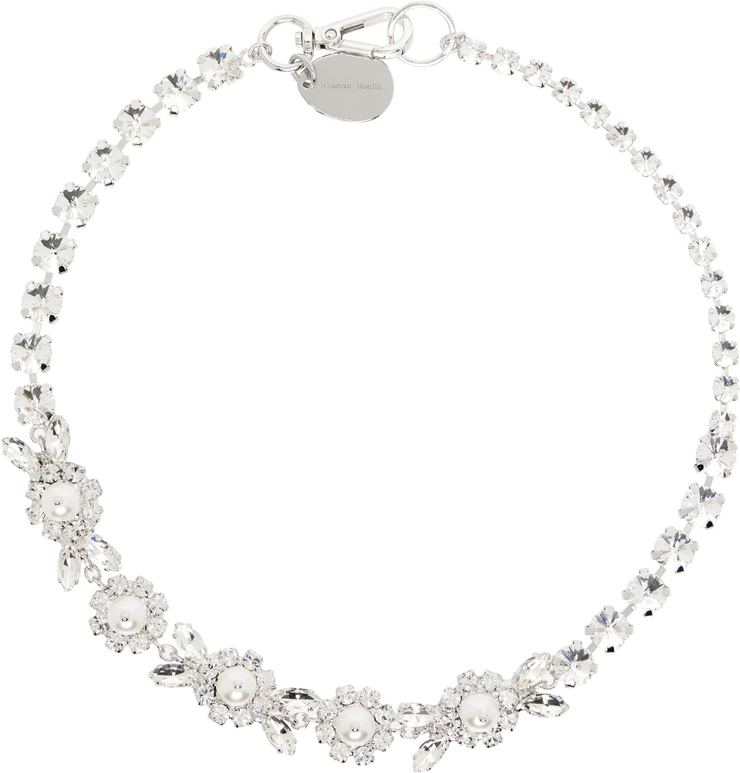 Halskæde Simone Rocha Simone Rocha Pearl & Crystal Daisy Floret Necklace Metalisk | NKS84 0906, 0