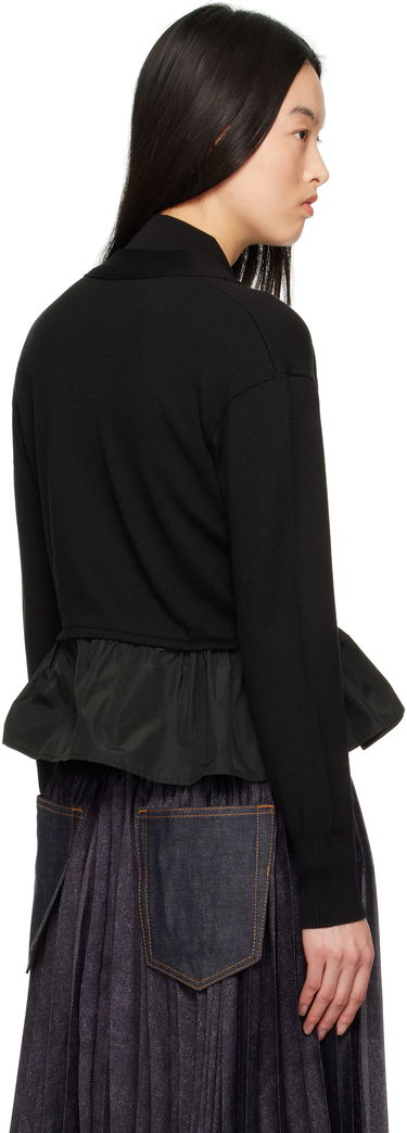 Sweater Moncler Moncler Cotton, Cashmere & Silk Peplum Cardigan Sort | K10939B00038M4066, 2