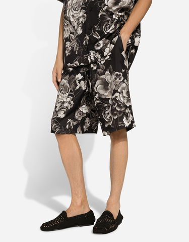 Shorts Dolce & Gabbana Floral-Print Silk Shorts Sort | GV37ATIS1VSHN5DY, 3