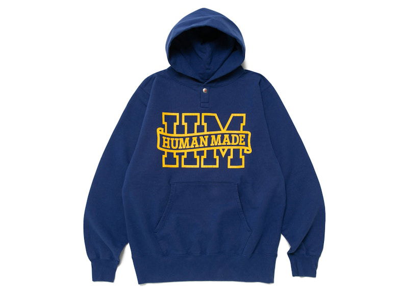 Sweatshirt Human Made Snap Hoodie Mørkeblå | HM25CS007