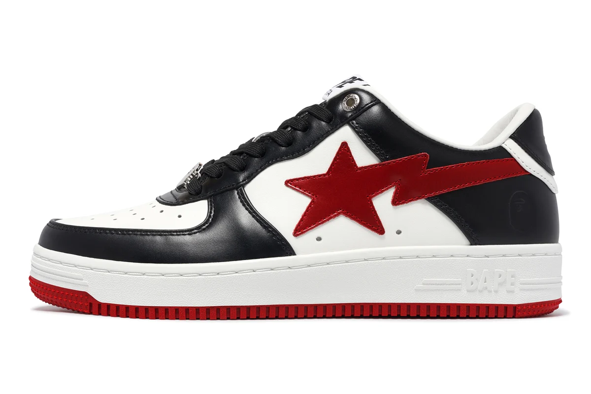 Sneakers og sko BAPE Bape Sta #3 Black/Red Sort | 0ZXSHM191303M, 1