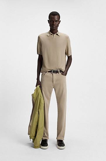 Polo skjorte BOSS Merino Wool Knit Polo with Natural Stretch Beige | 50543220, 1