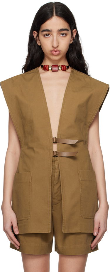Vest ISABEL MARANT Isabel Marant Falila Cotton Canvas Vest Brun | GI0053FA-C2F01I, 0