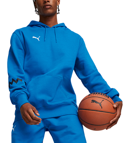 Sweatshirt Puma Hoops Team Hoodie Blå | 676648-05