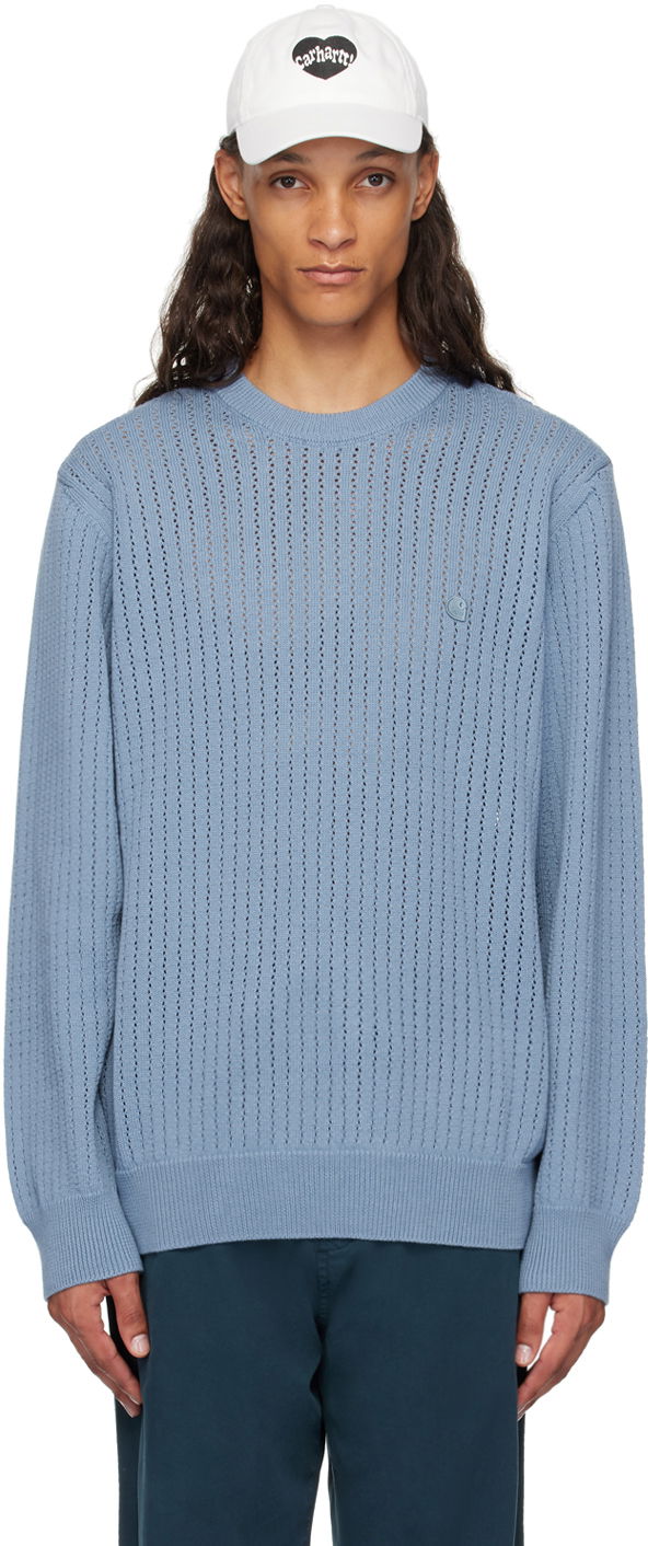 Sweater Carhartt WIP Caleb Knit Sweater Blå | I033714