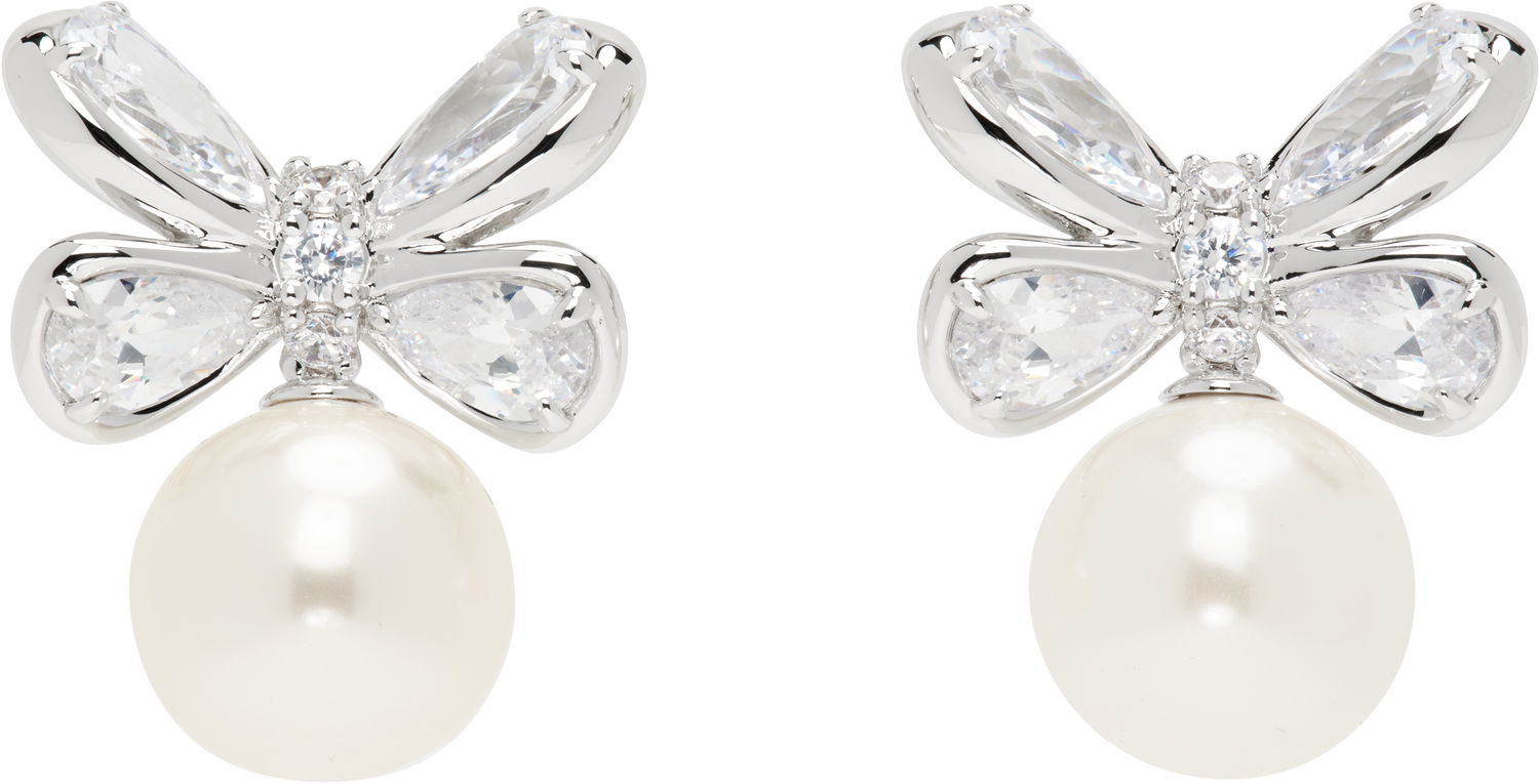 Øreringe SHUSHU/TONG YVMIN Edition Zirconia Butterfly Pearl Stud Earrings Hvid | 24720WHT00DN2, 0