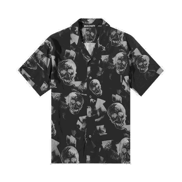 Skjorte Palm Angels Skull Print Bowling Shirt Sort | PMGA110F22FAB0091001, 0