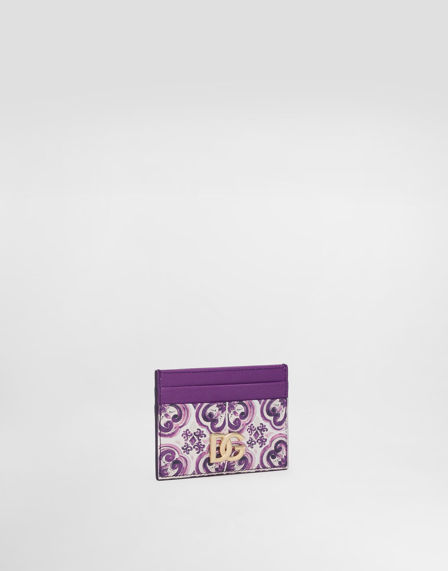 Tegnebog Dolce & Gabbana Dolce & Gabbana Calfskin Card Holder with Majolica Print Lilla | BI0330AO026I03TN, 1