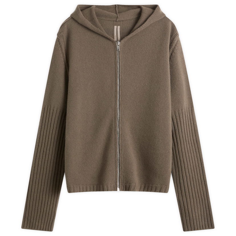 Sweatshirt Rick Owens Rick Owens Knit Zip Hoodie Brun | RU02E1666-KWV-34