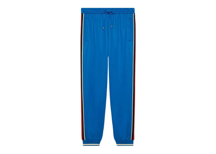 Bukser Gucci Technical Jersey Trackpants Blue Blå | 698426 XJEES 4658